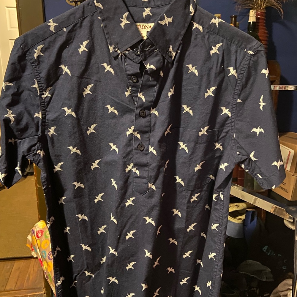 Merona Blue Casual Button Down Shirt